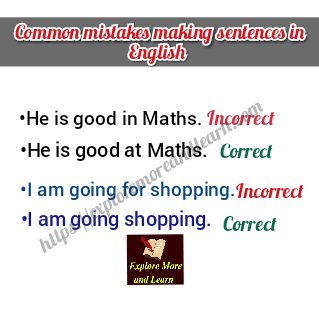 Common Mistakes Making Sentences in English