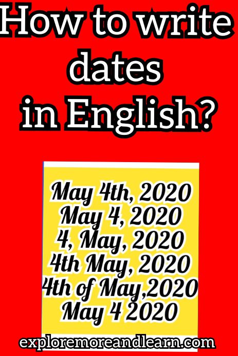 How To Write The Date In Formal English