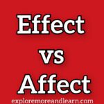 Effect vs Affect
