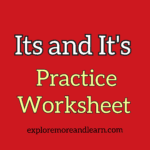 Its and It's Worksheet